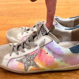 Golden Goose Multicolor Sneakers with Glitter Star